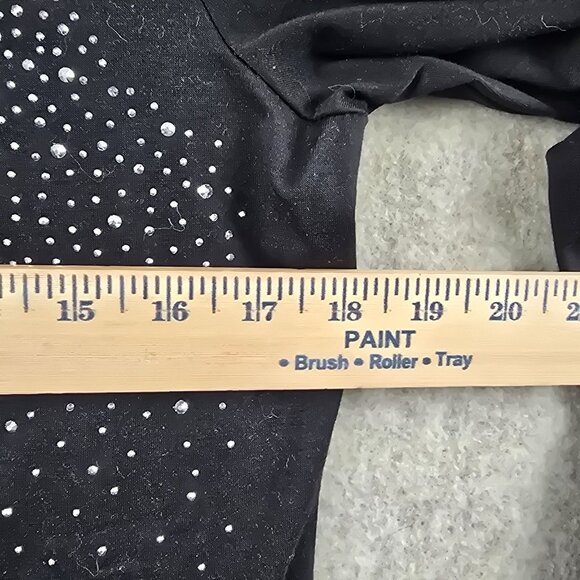 Black Rhinestone Embellished Long Sleeve Top By Sheilay Size M - Picture 5 of 5